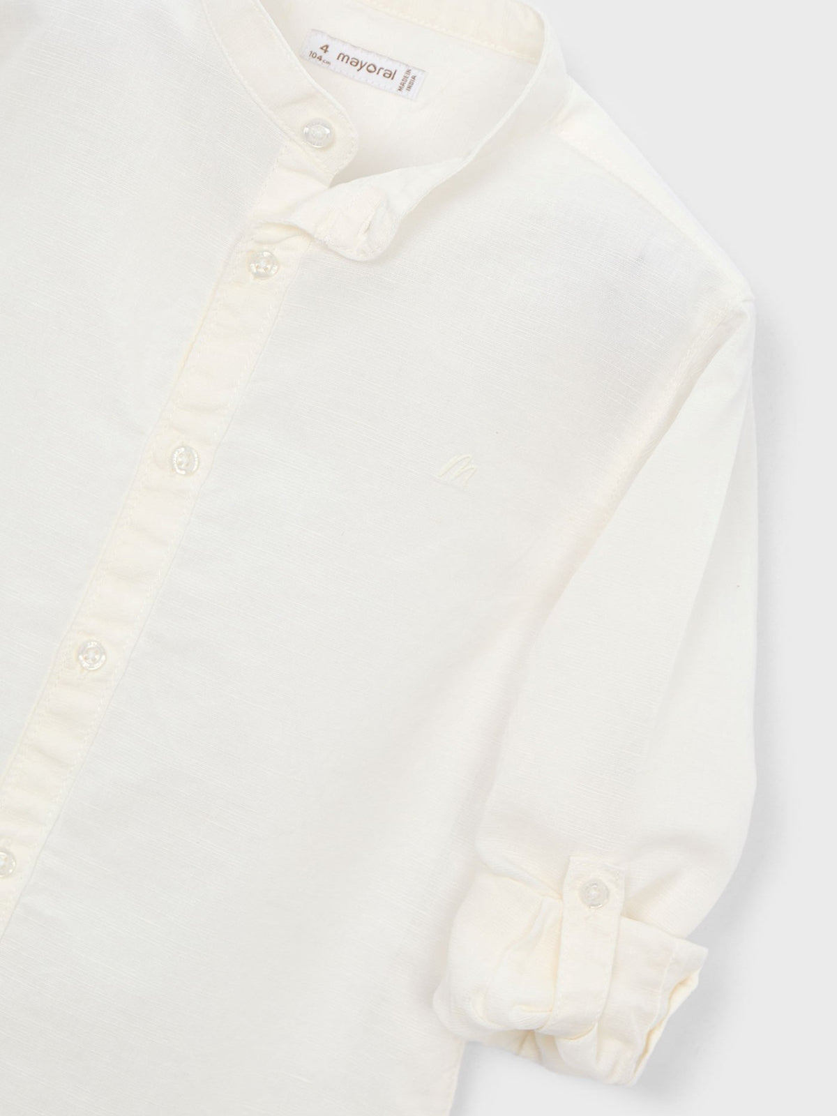 Camisa m/comp. gola padre lin Nata (Creme / Pérola)  para Menino - Mayoral