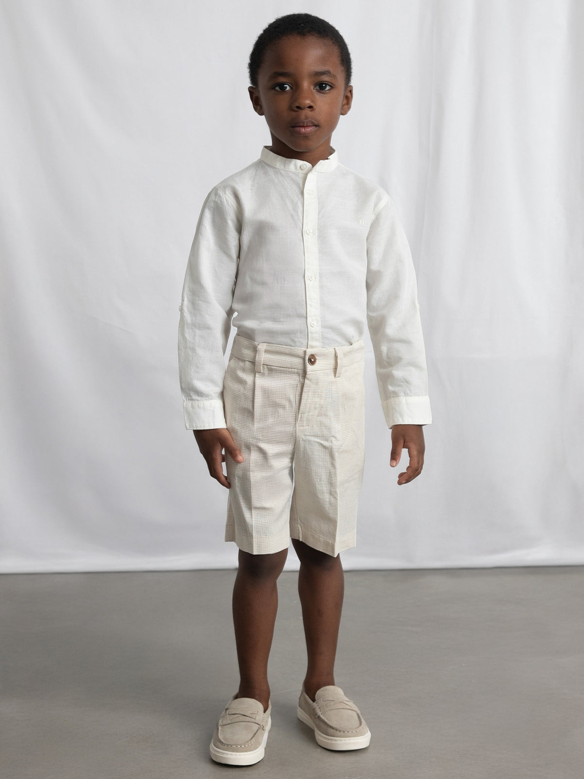 Camisa m/comp. gola padre lin Nata (Creme / Pérola)  para Menino - Mayoral