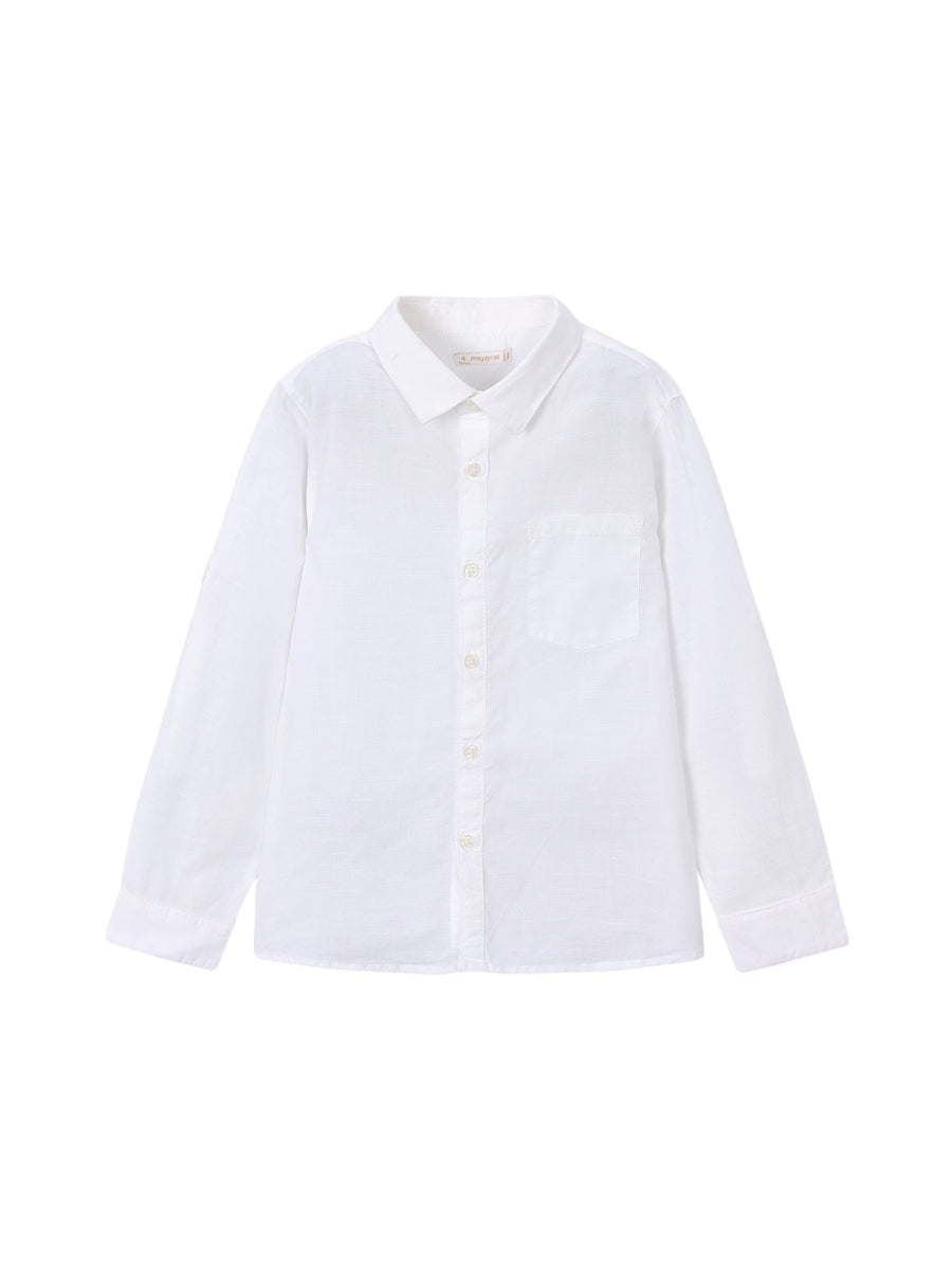 Camisa m/comp.linho Branco (Branco)  para Menino - Mayoral