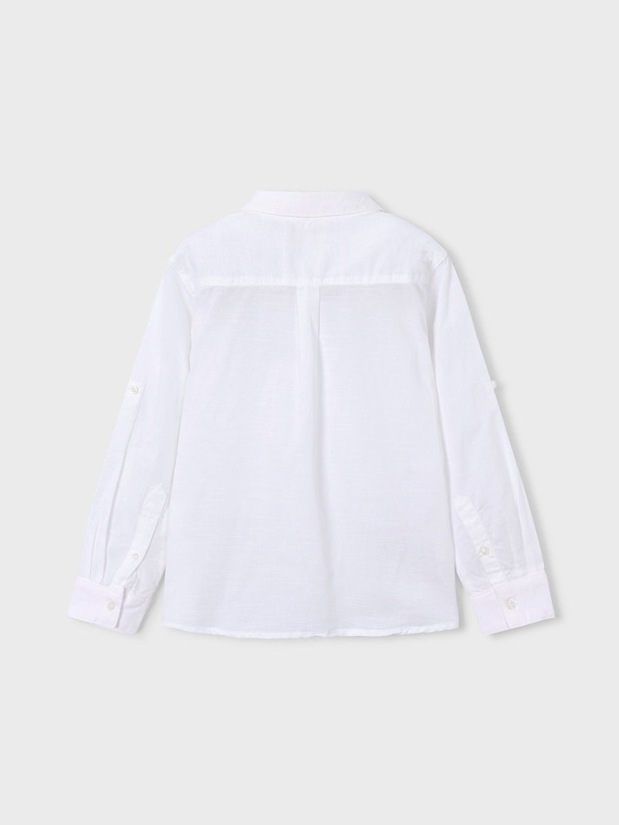 Camisa m/comp.linho Branco (Branco)  para Menino - Mayoral