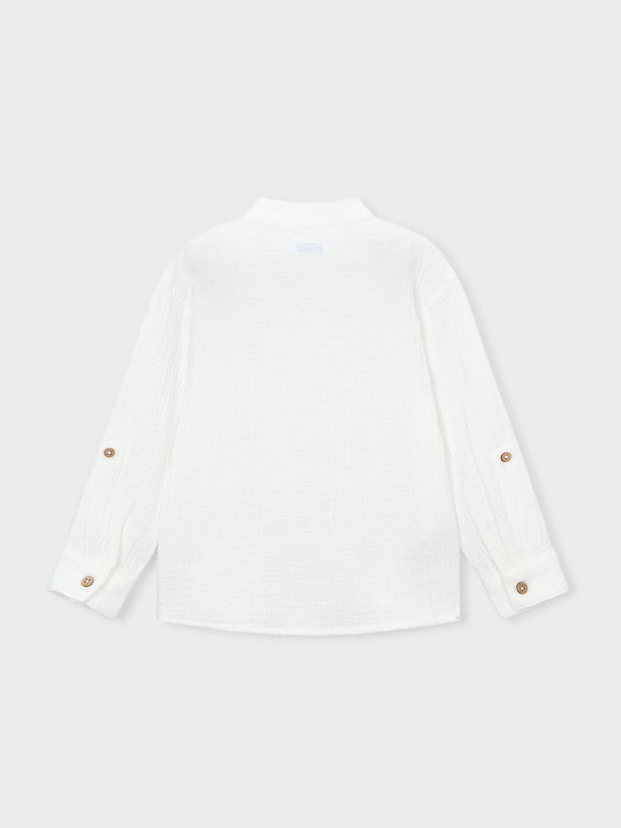 Camisa m/comp. bambula Nata (Creme / Pérola)  para Menino - Mayoral