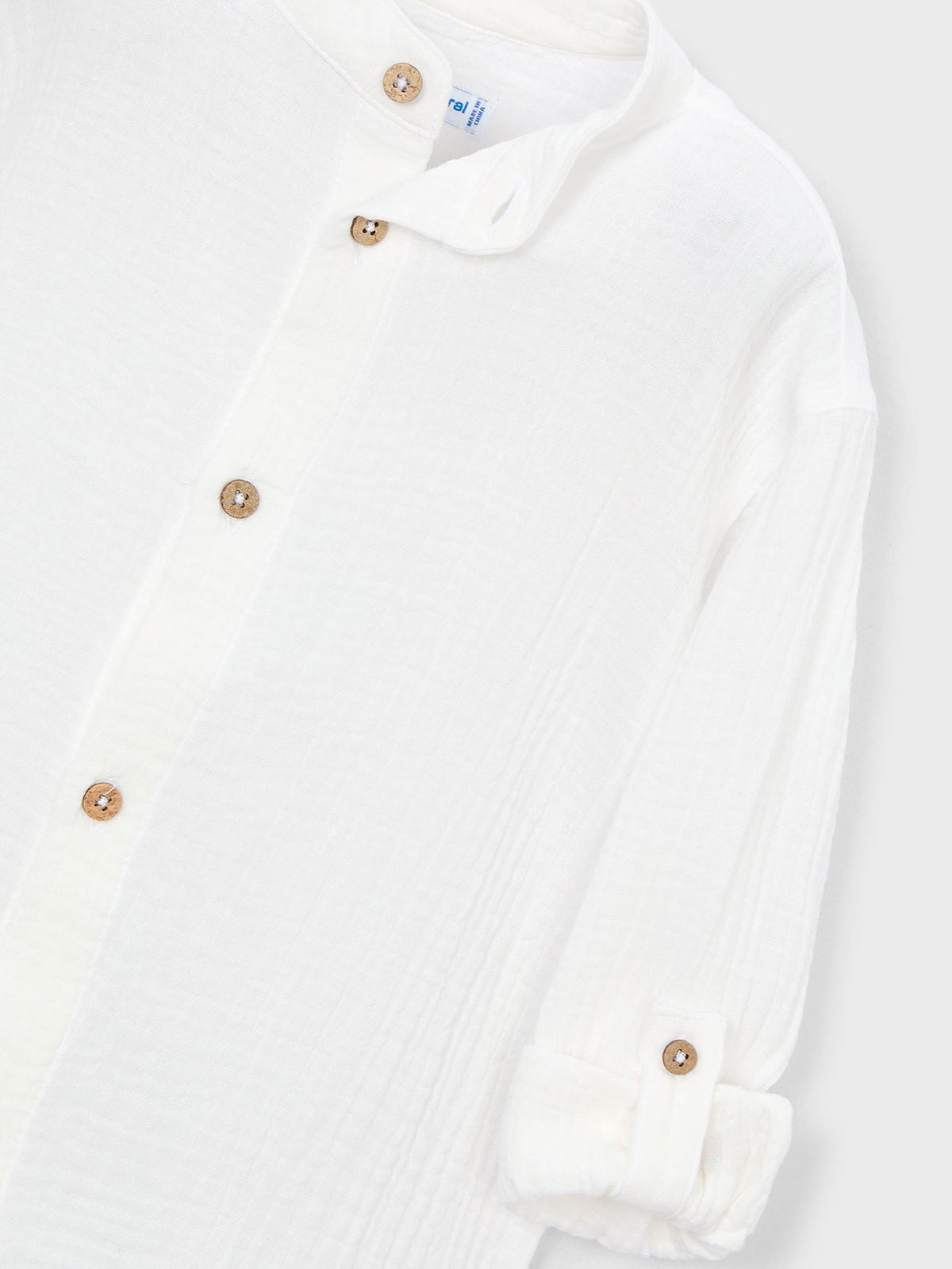 Camisa m/comp. bambula Nata (Creme / Pérola)  para Menino - Mayoral