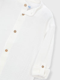 Camisa m/comp. bambula Nata (Creme / Pérola)  para Menino - Mayoral