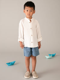 Camisa m/comp. bambula Nata (Creme / Pérola)  para Menino - Mayoral