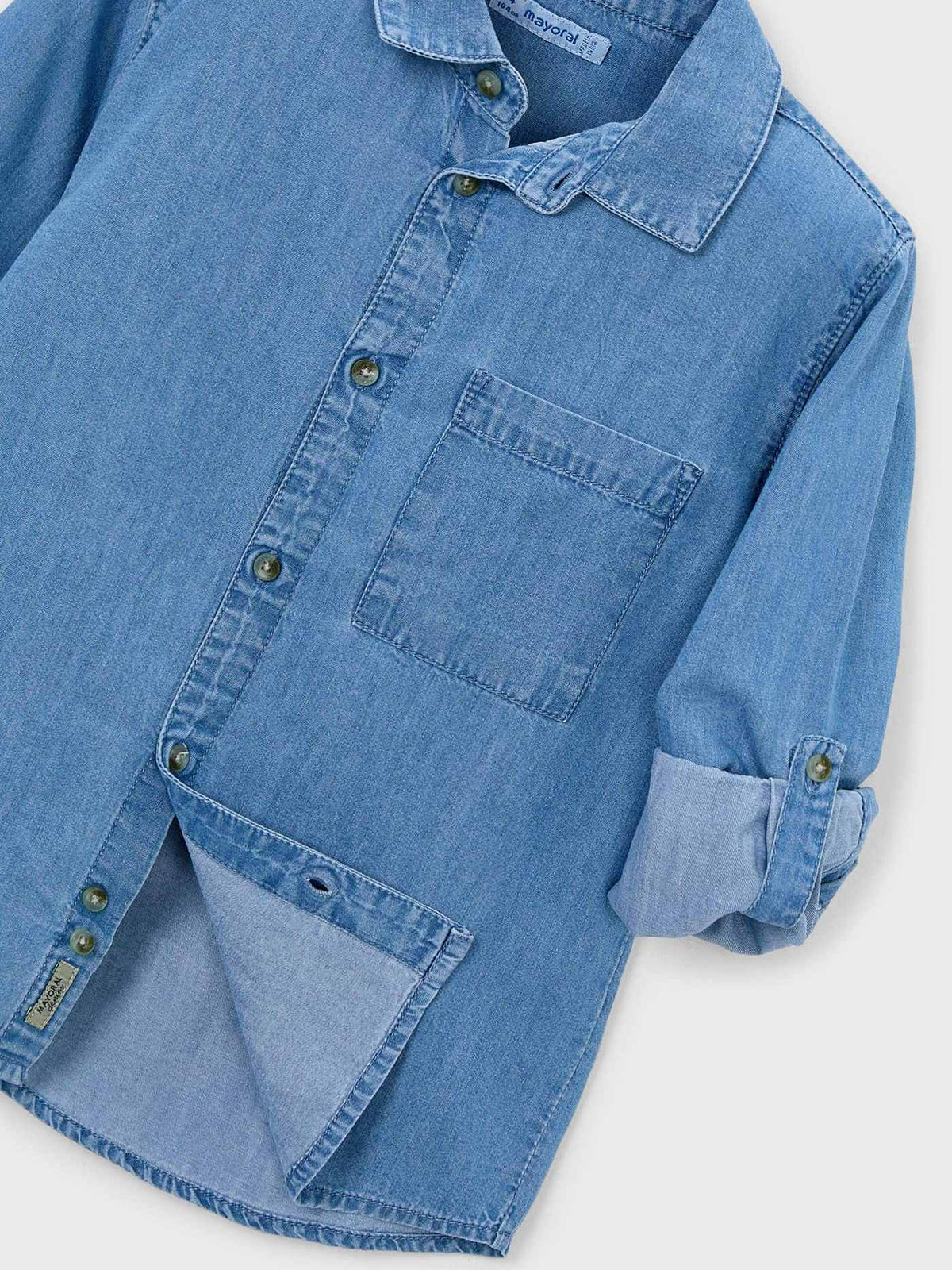 Camisa m/comp. denim Base (Ganga)  para Menino - Mayoral