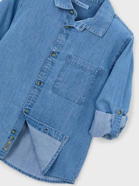 Camisa m/comp. denim Base (Ganga)  para Menino - Mayoral