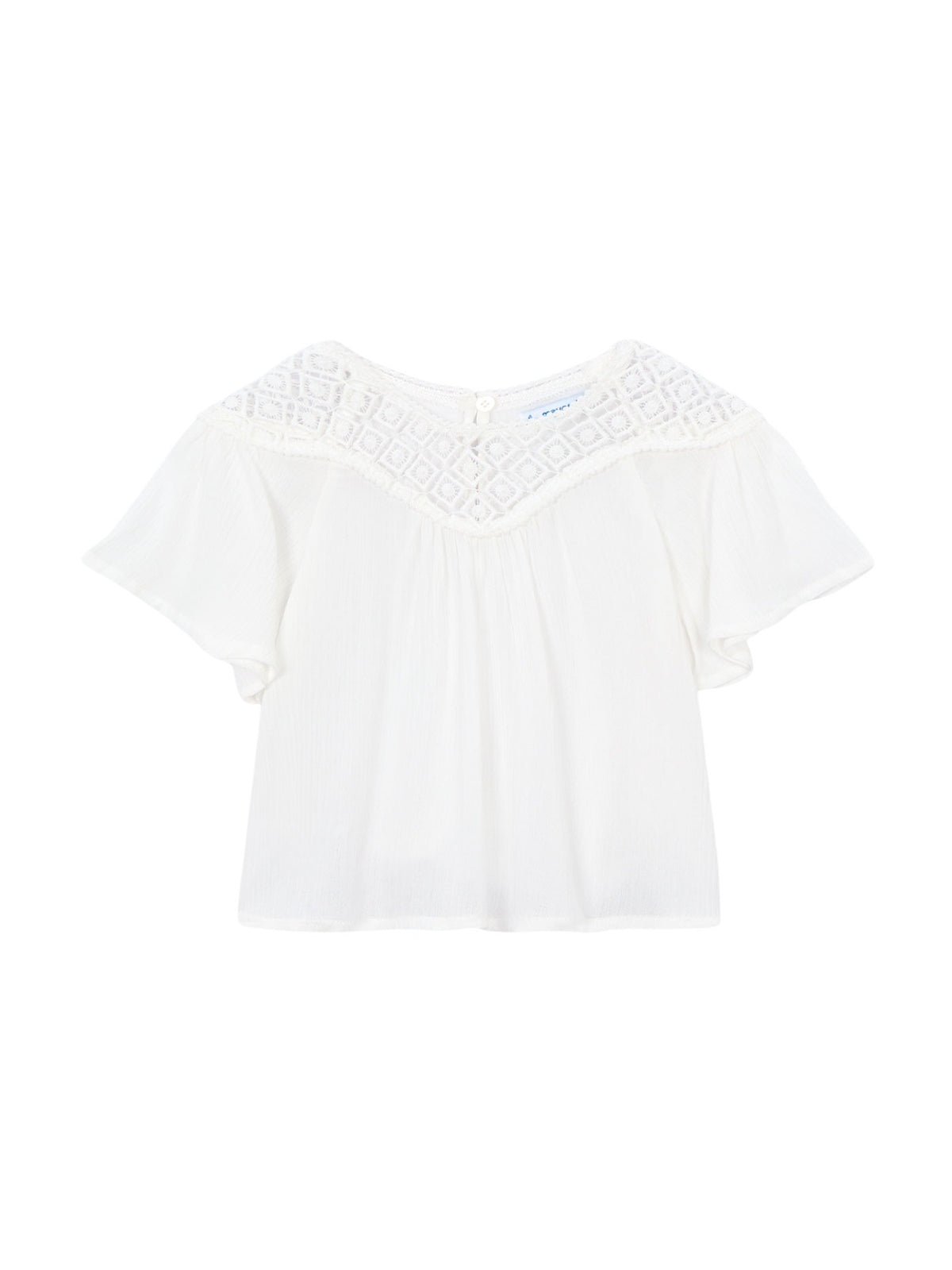 Blusa guipura combinada Nata (Creme / Pérola)  para Menina - Mayoral