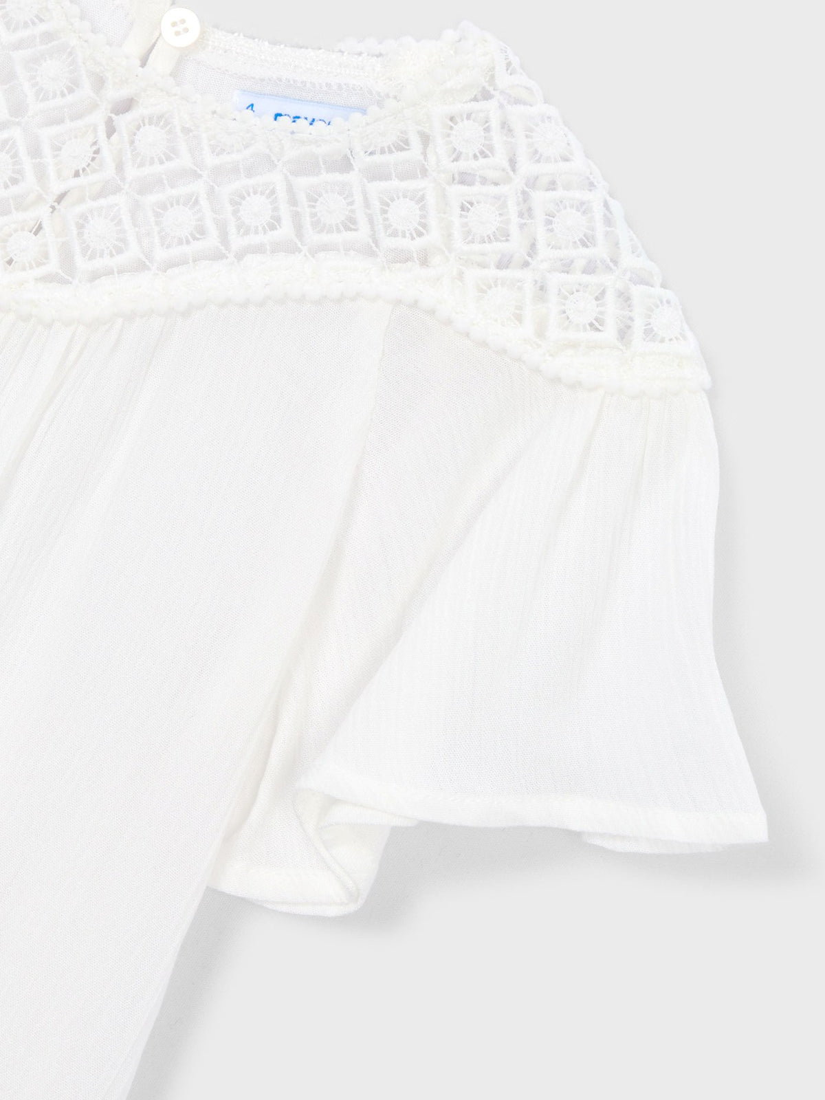 Blusa guipura combinada Nata (Creme / Pérola)  para Menina - Mayoral