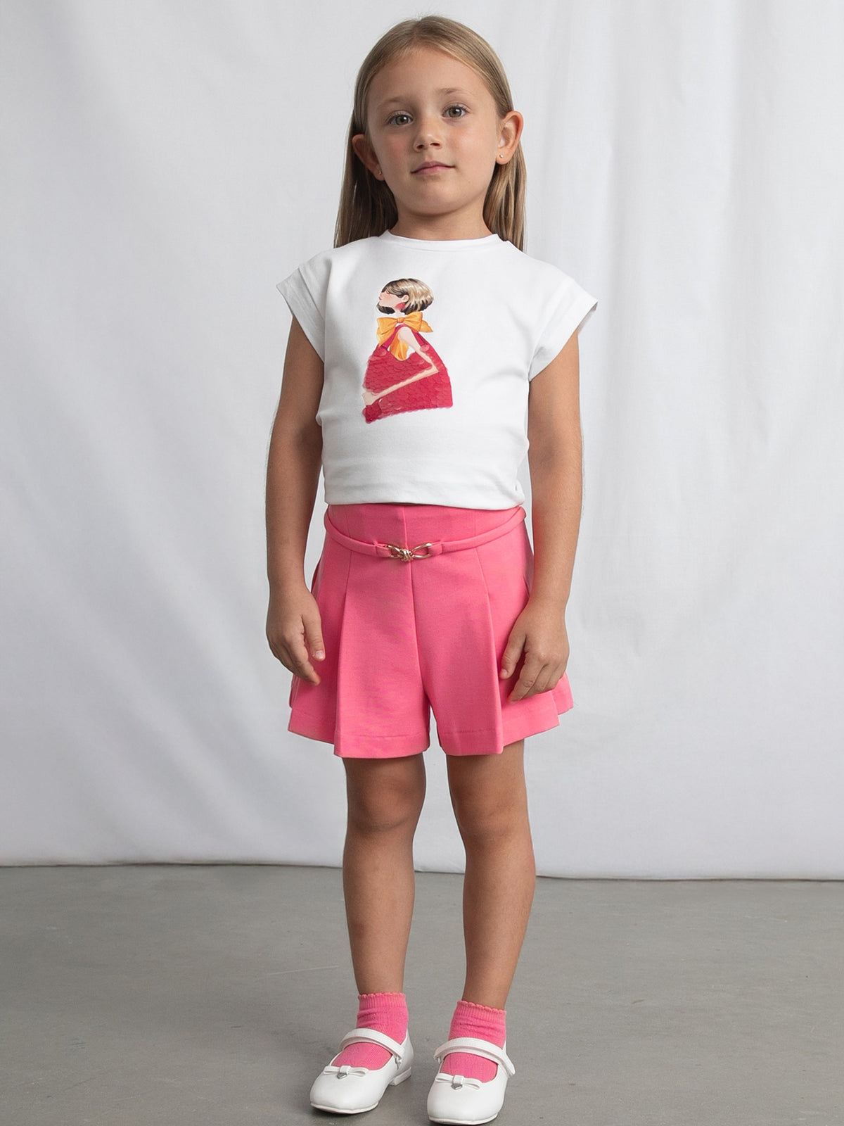 Calção ponto roma Gerânio (Rosa)  para Menina - Mayoral