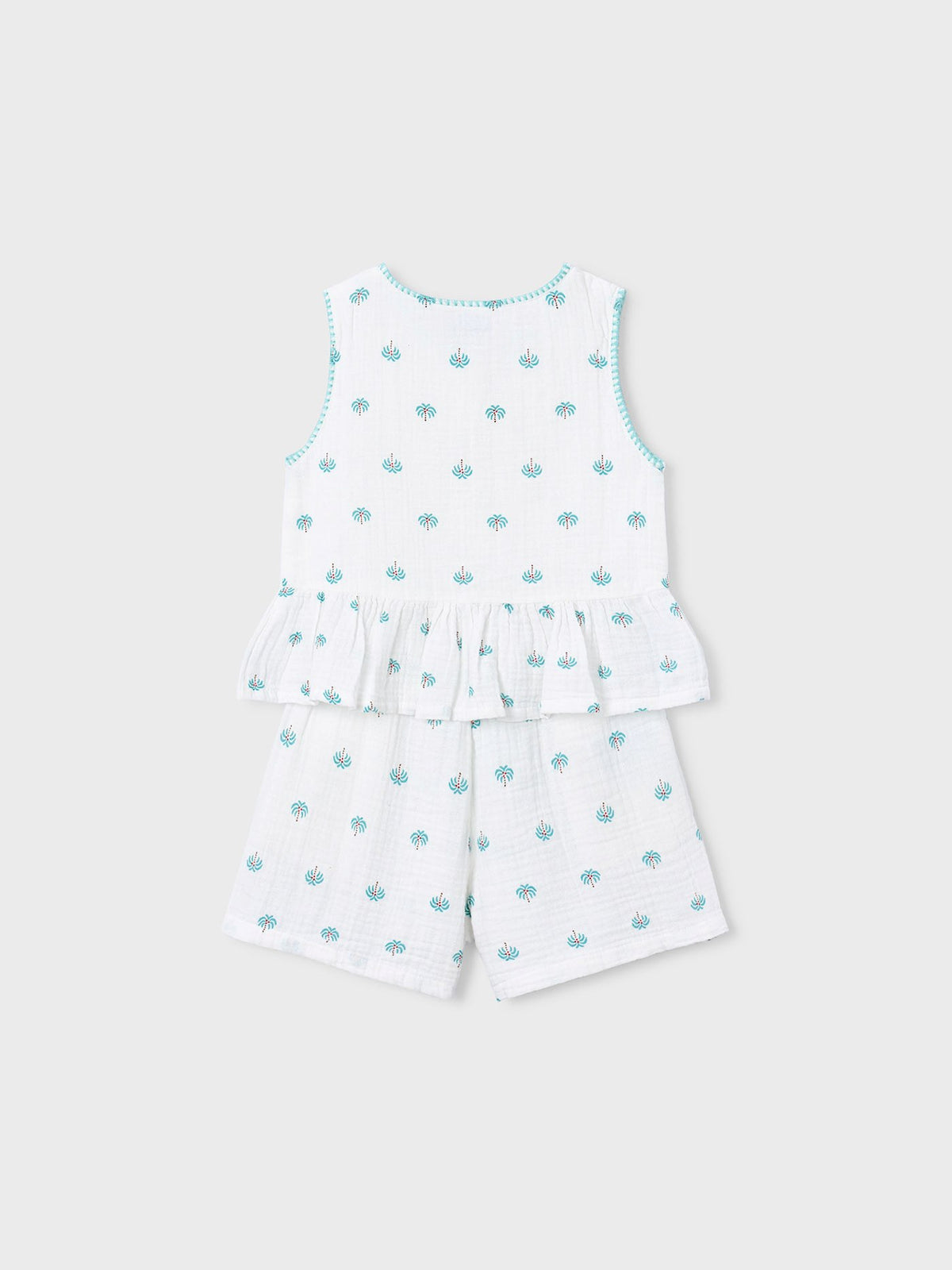 Conj. calção estampado Crú (Creme / Pérola)  para Menina - Mayoral