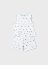 Conj. calção estampado Crú (Creme / Pérola)  para Menina - Mayoral