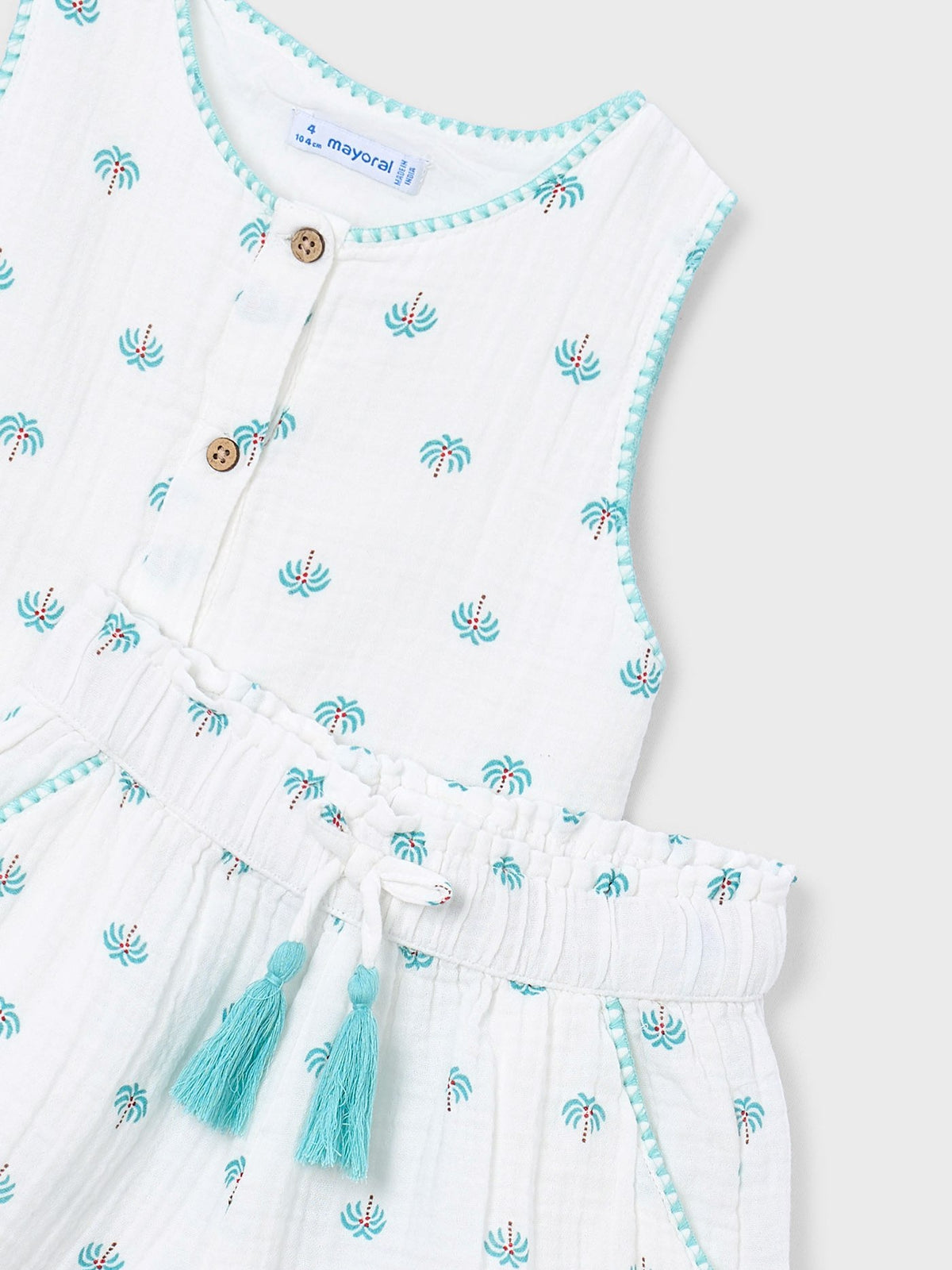 Conj. calção estampado Crú (Creme / Pérola)  para Menina - Mayoral