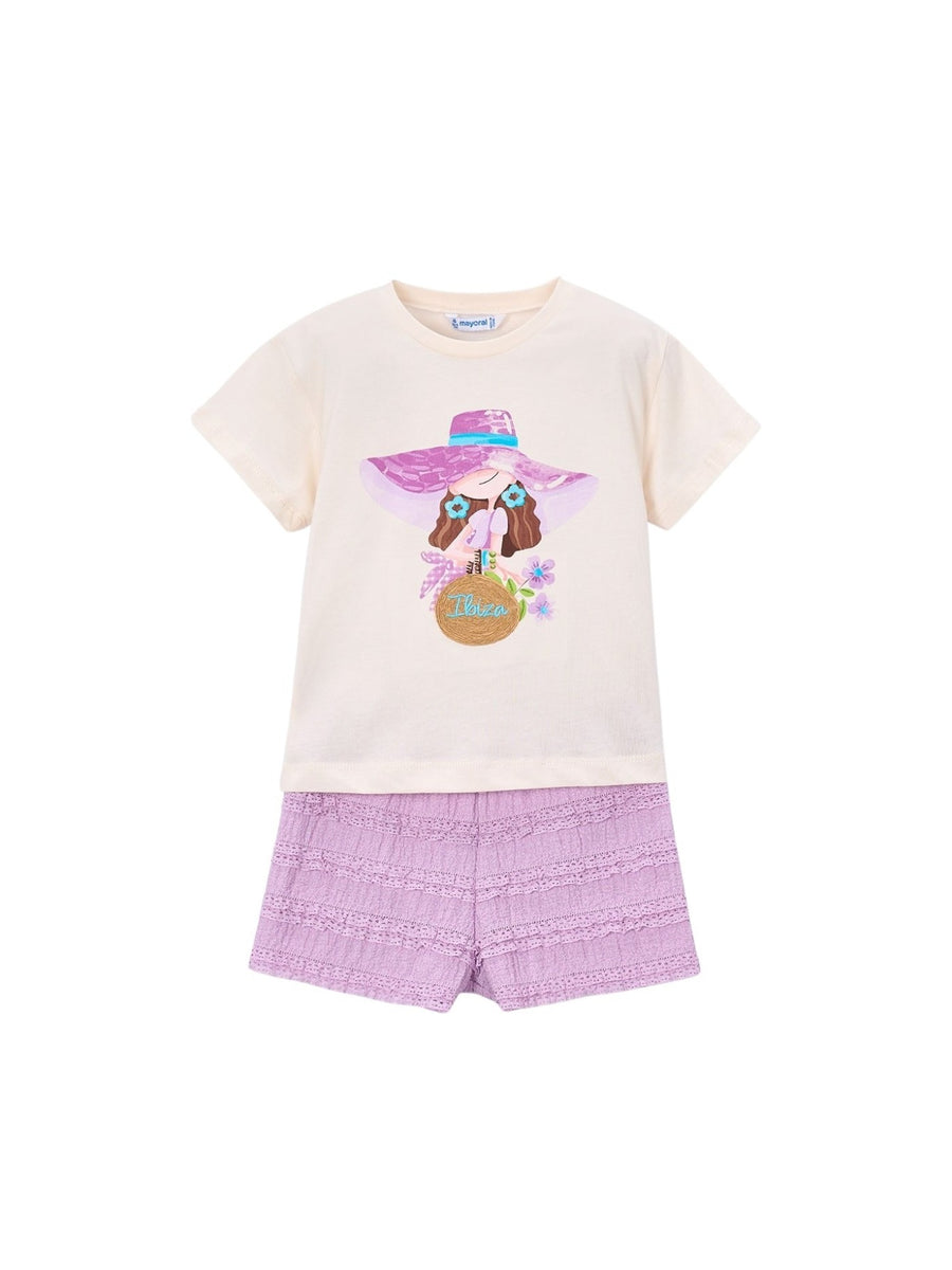 Conj. short fantasia Lilac (Lilás)  para Menina - Mayoral