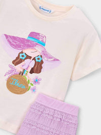 Conj. short fantasia Lilac (Lilás)  para Menina - Mayoral