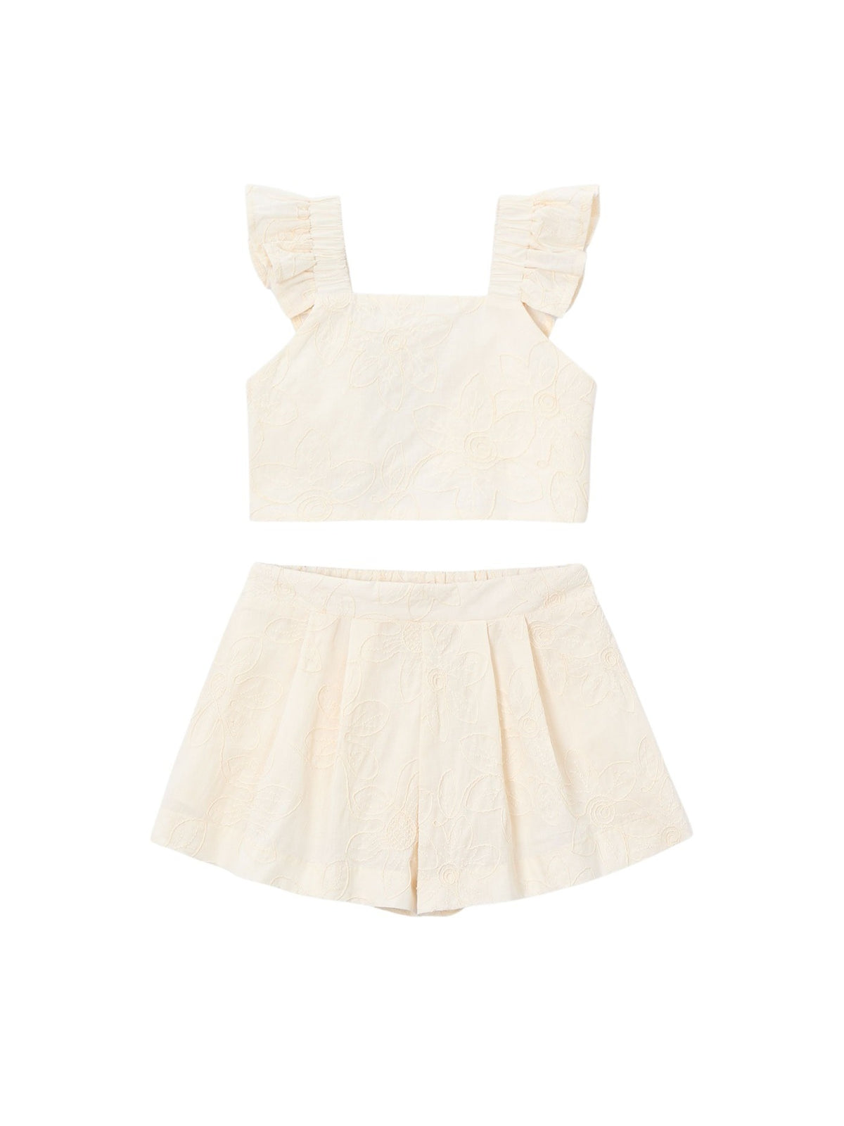 Conj. bermuda Natural (Creme / Pérola)  para Menina - Mayoral