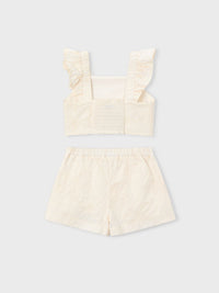 Conj. bermuda Natural (Creme / Pérola)  para Menina - Mayoral