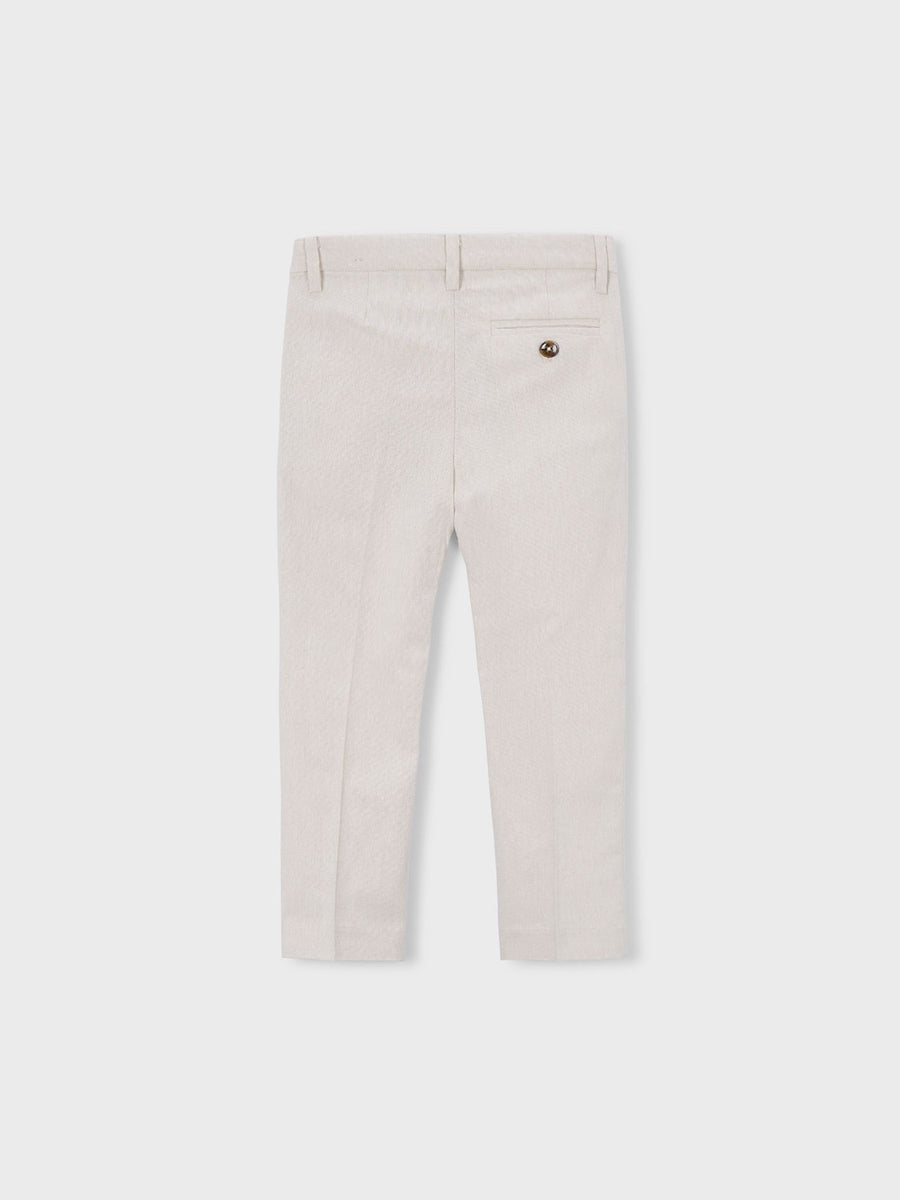 Calça linho suiting Aveia mezc (Bege)  para Menino - Mayoral