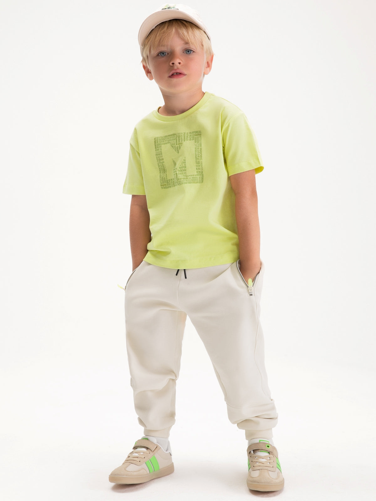 Calças jogger c/ zíper Canamo (Creme / Pérola)  para Menino - Mayoral