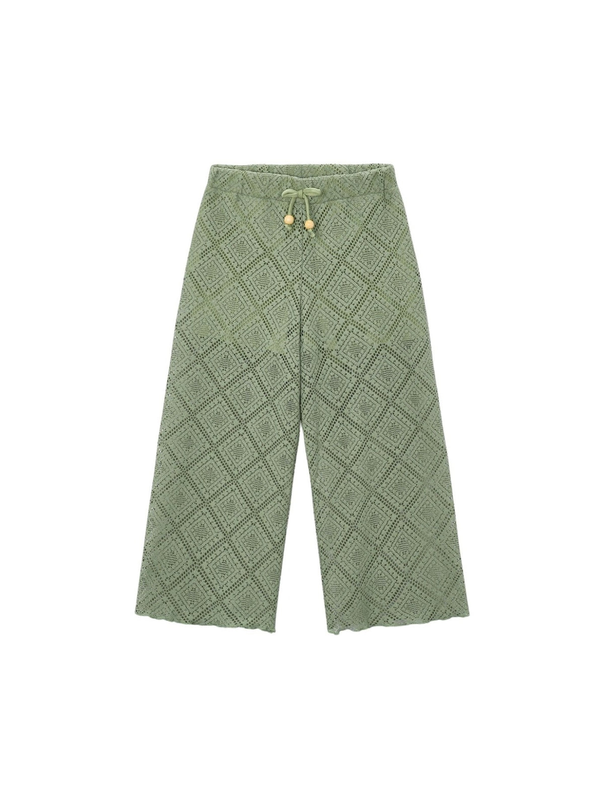 Calças largas de crochê Musgo (Verde)  para Menina - Mayoral