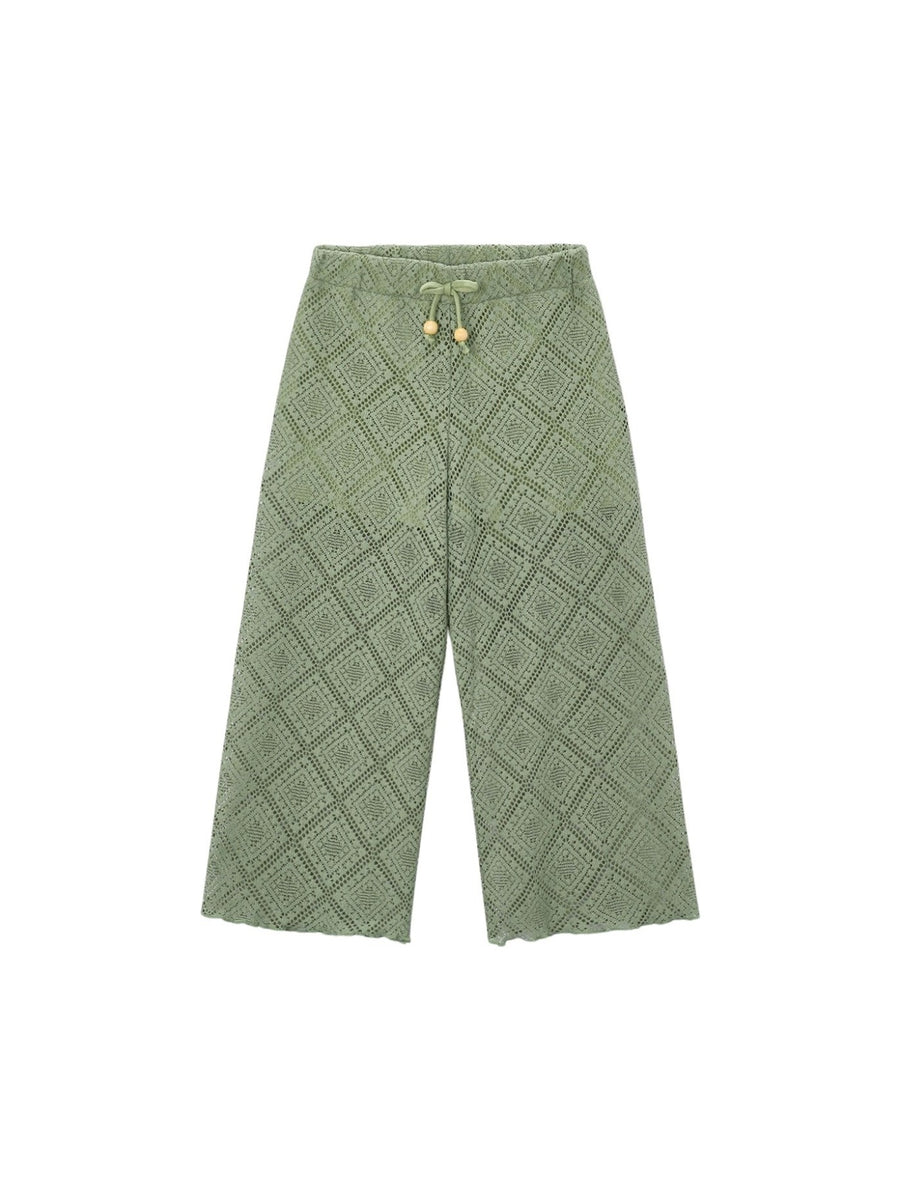 Calças largas de crochê Musgo (Verde)  para Menina - Mayoral
