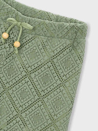 Calças largas de crochê Musgo (Verde)  para Menina - Mayoral