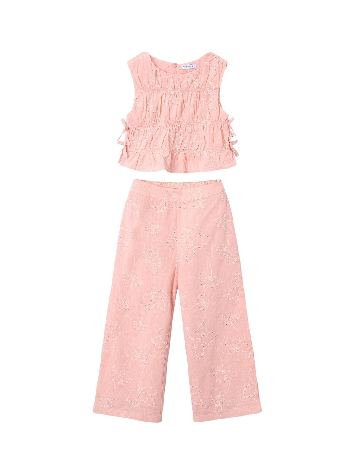 Conj. calça larga bordada Blossom (Rosa)  para Menina - Mayoral
