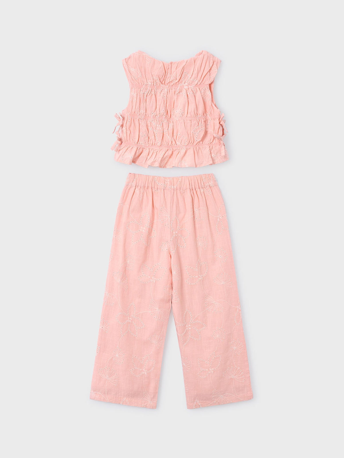 Conj. calça larga bordada Blossom (Rosa)  para Menina - Mayoral