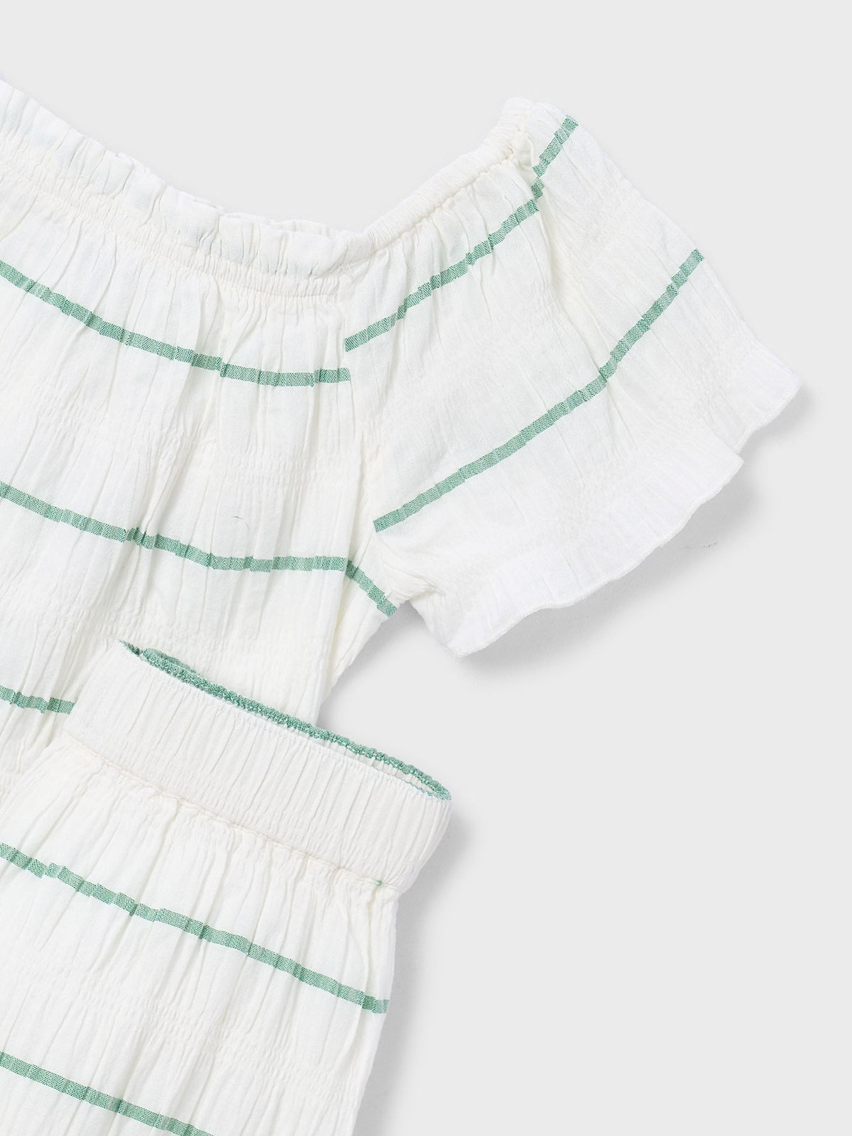 Conj. calça riscas Crú-menta (Verde seco)  para Menina - Mayoral