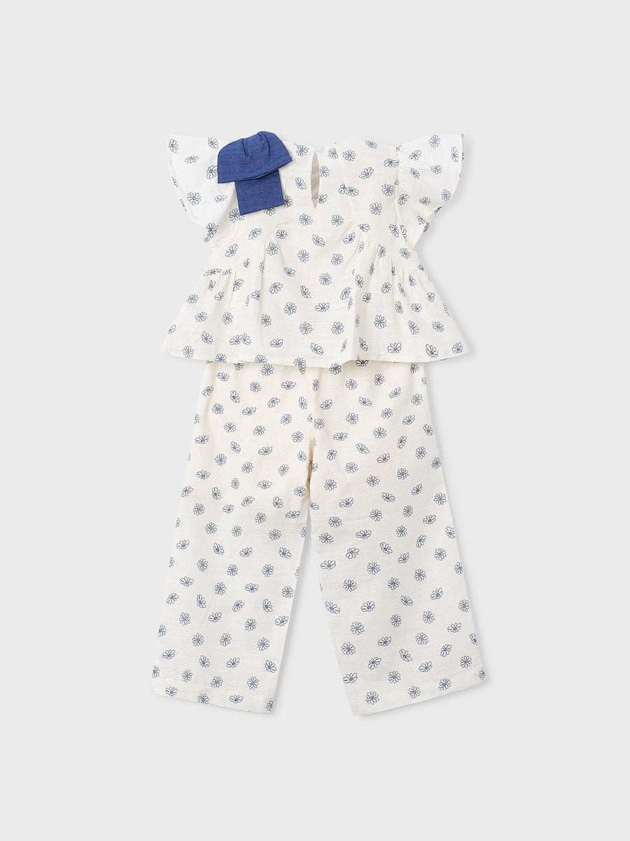 Conj. calça estampada Osso (Creme / Pérola)  para Menina - Mayoral