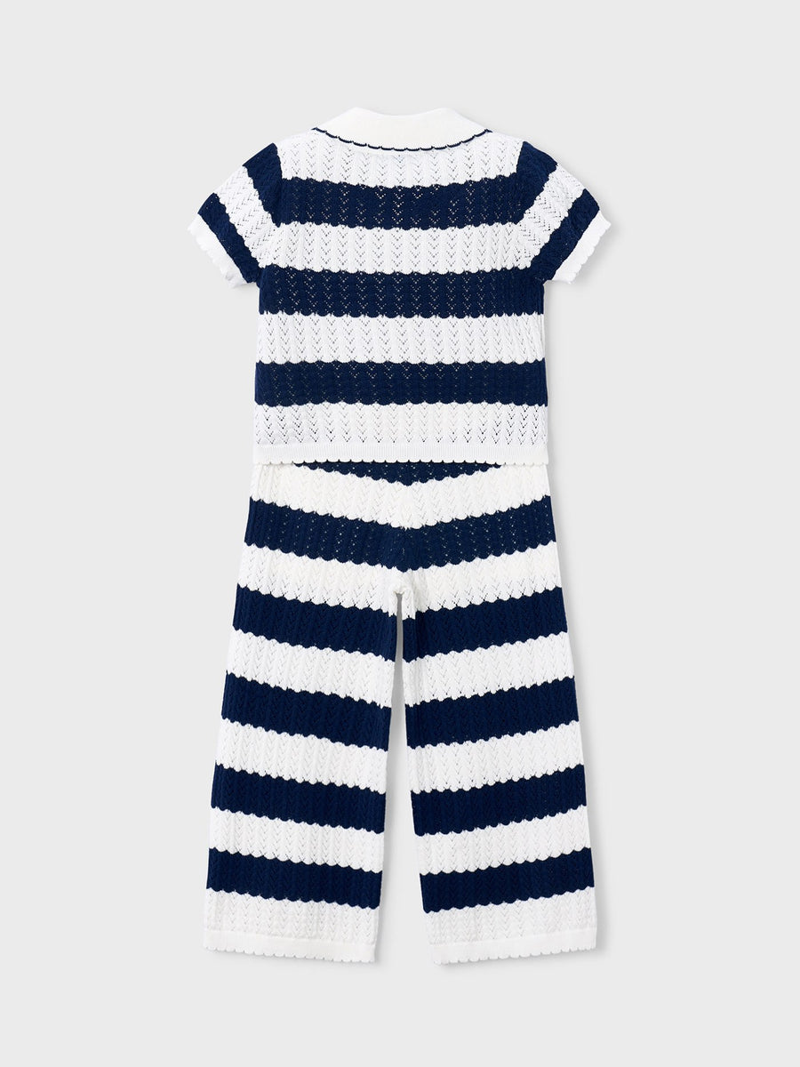Conj. calça tricot Porcelana (Azul)  para Menina - Mayoral