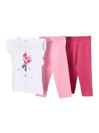 Conj. leggings 2 calças Rosa claro (Rosa Bébé)  para Menina - Mayoral