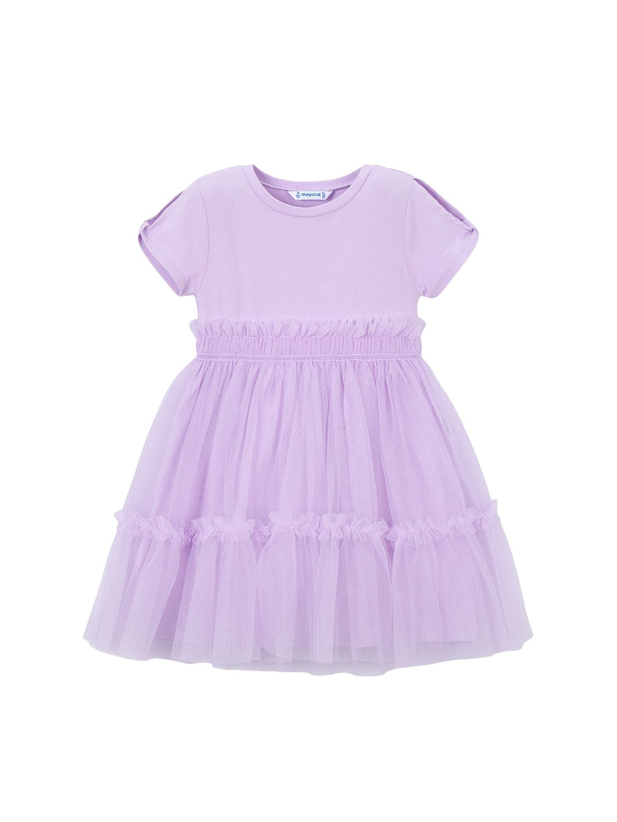 Vestido combinado Rosa malva (Rosa)  para Menina - Mayoral