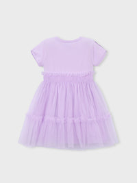 Vestido combinado Rosa malva (Rosa)  para Menina - Mayoral