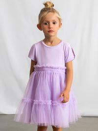 Vestido combinado Rosa malva (Rosa)  para Menina - Mayoral