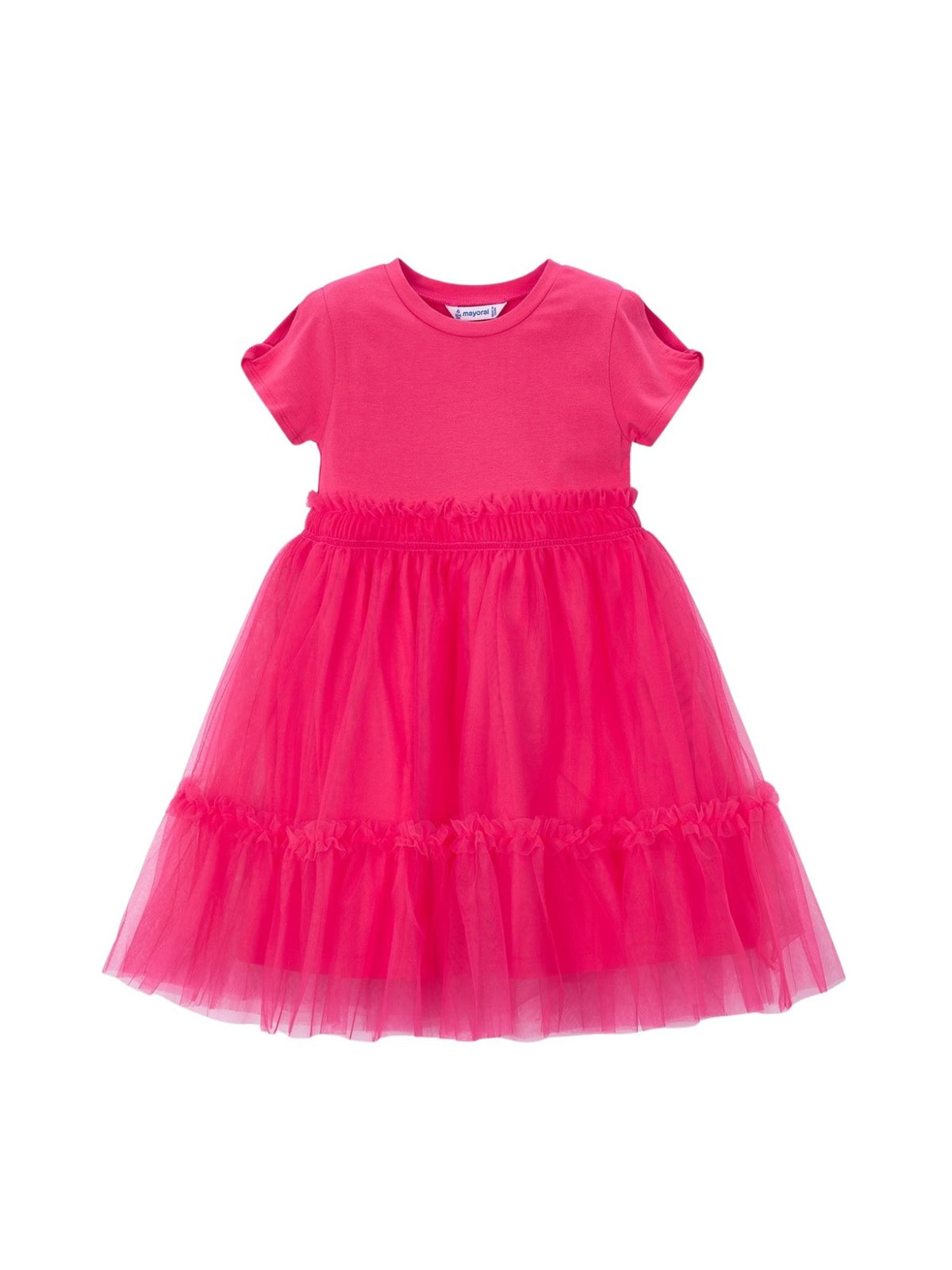 Vestido combinado Clavel (Fúcsia)  para Menina - Mayoral