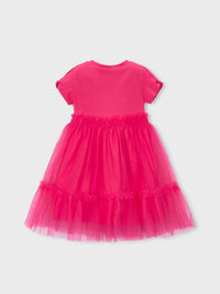 Vestido combinado Clavel (Fúcsia)  para Menina - Mayoral