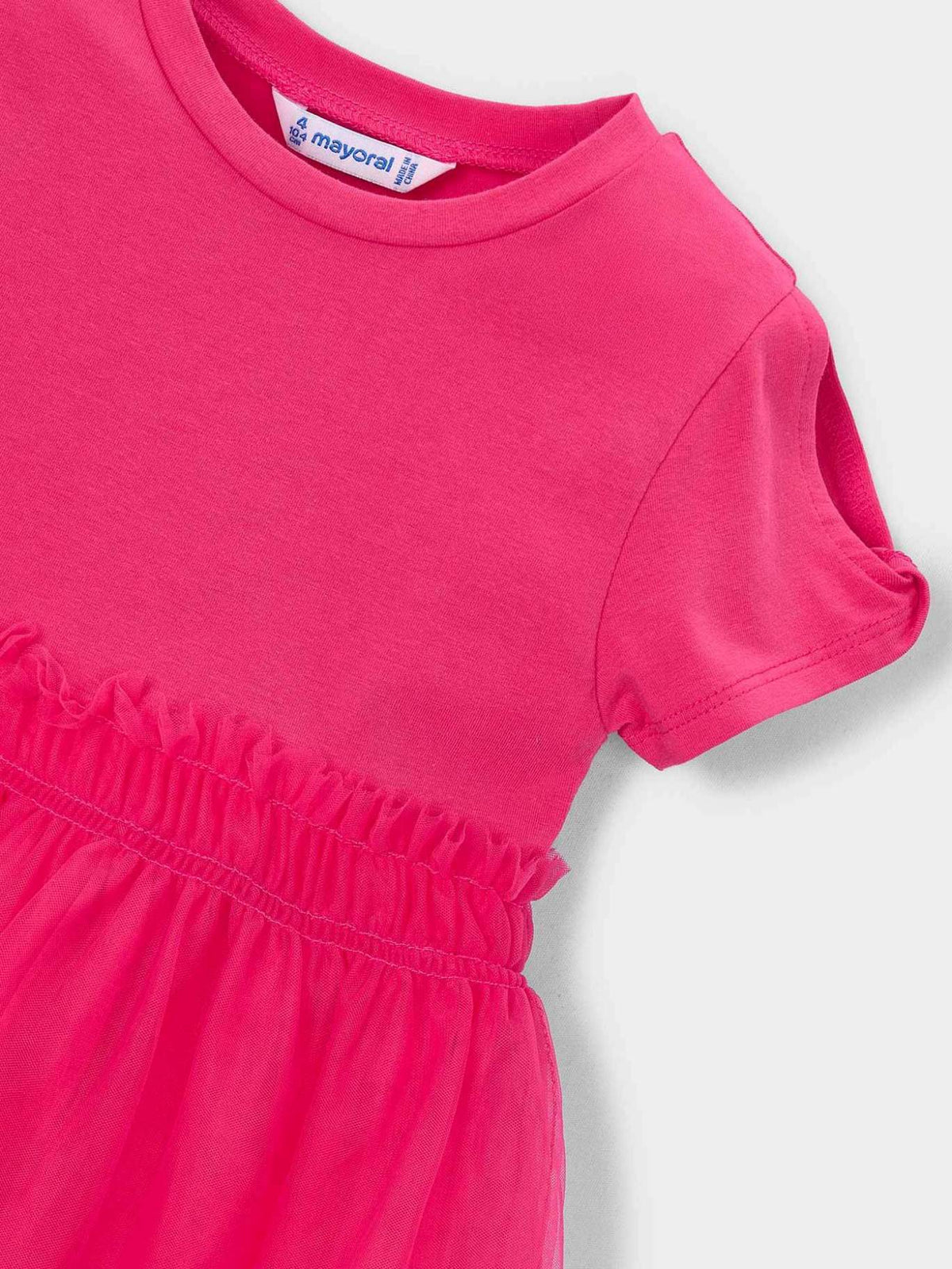 Vestido combinado Clavel (Fúcsia)  para Menina - Mayoral