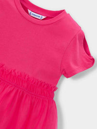 Vestido combinado Clavel (Fúcsia)  para Menina - Mayoral