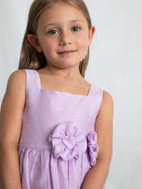 Vestido linho Rosa malva (Lilás)  para Menina - Mayoral