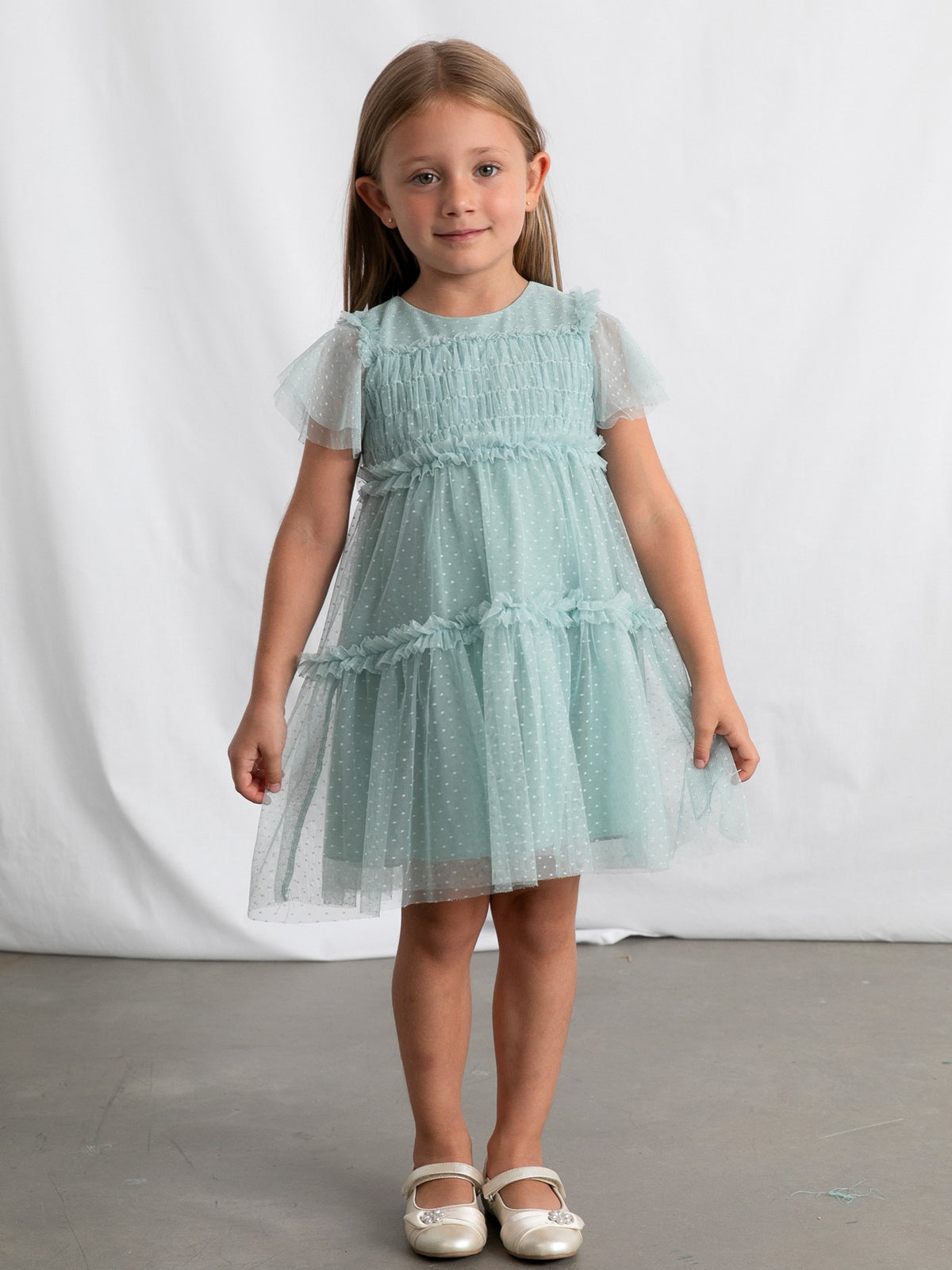 Vestido tule plumeti Lago (Verde seco)  para Menina - Mayoral