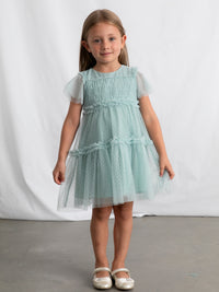 Vestido tule plumeti Lago (Verde seco)  para Menina - Mayoral