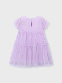 Vestido tule plumeti Rosa malva (Lilás)  para Menina - Mayoral