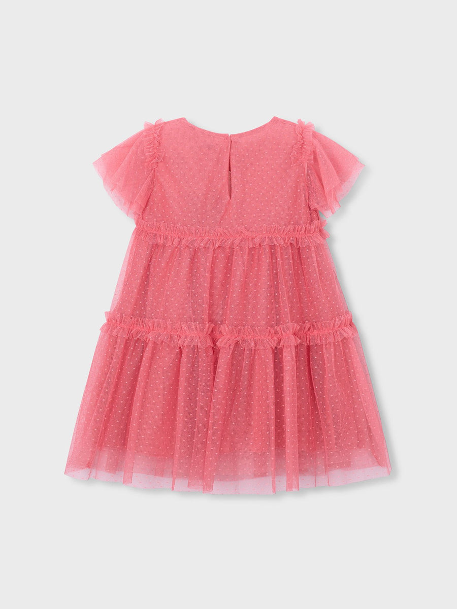 Vestido tule plumeti Camélia (Fúcsia)  para Menina - Mayoral