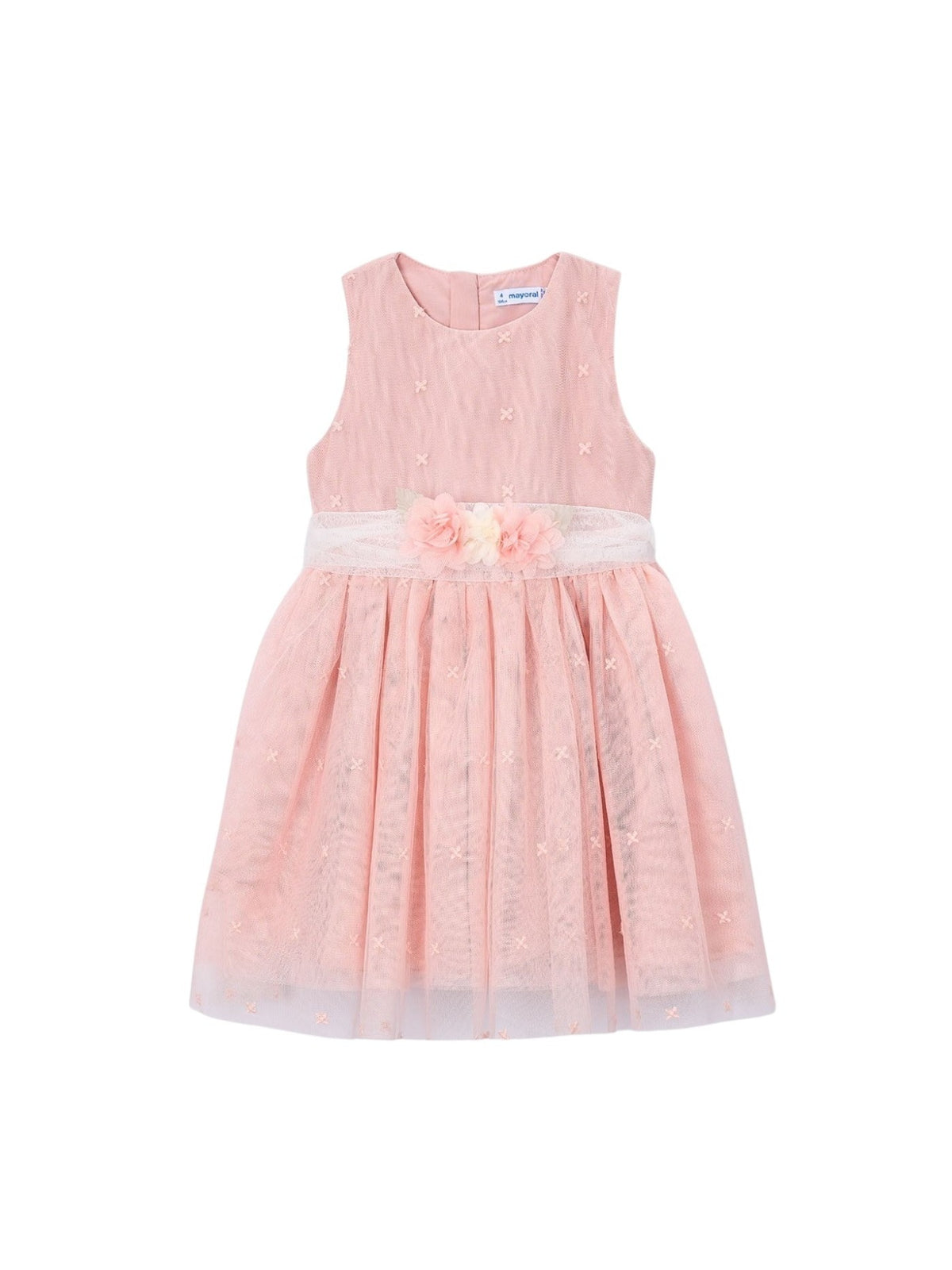 Vestido tul bordado Blossom (Rosa)  para Menina - Mayoral
