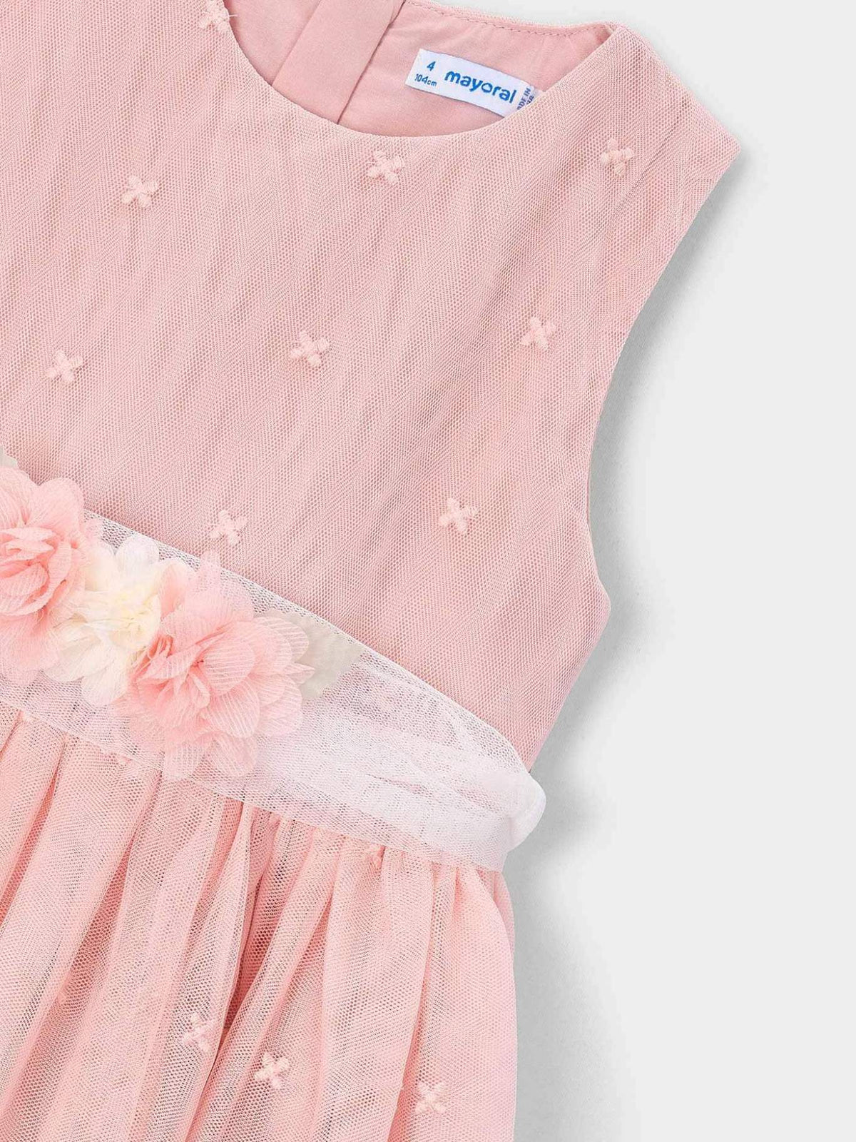 Vestido tul bordado Blossom (Rosa)  para Menina - Mayoral