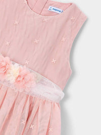 Vestido tul bordado Blossom (Rosa)  para Menina - Mayoral