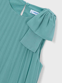 Vestido plissado Menta (Verde seco)  para Menina - Mayoral