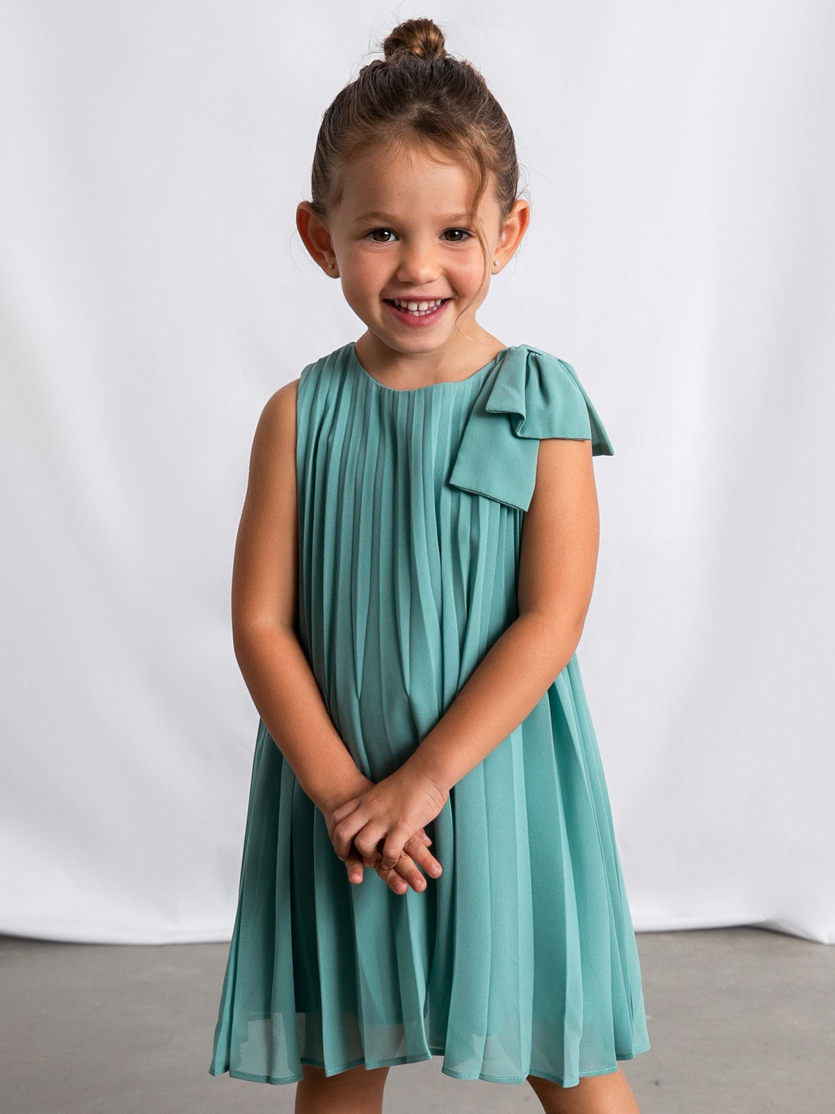 Vestido plissado Menta (Verde seco)  para Menina - Mayoral