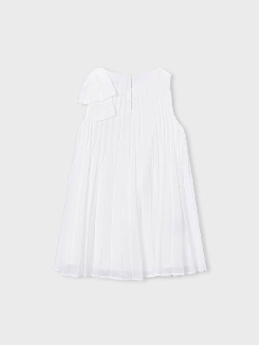 Vestido plissado Crú (Creme / Pérola)  para Menina - Mayoral