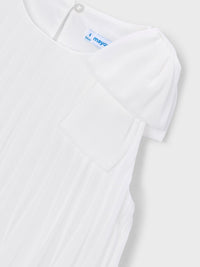 Vestido plissado Crú (Creme / Pérola)  para Menina - Mayoral